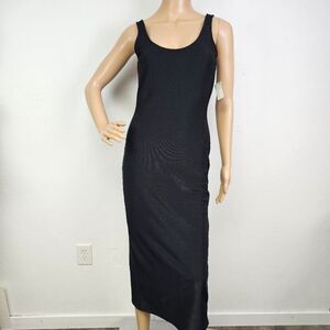 Paxton By Akira Dress NEW Black Ribbed Knit Bodycon Maxi Sz M Sexy Dark Romantic